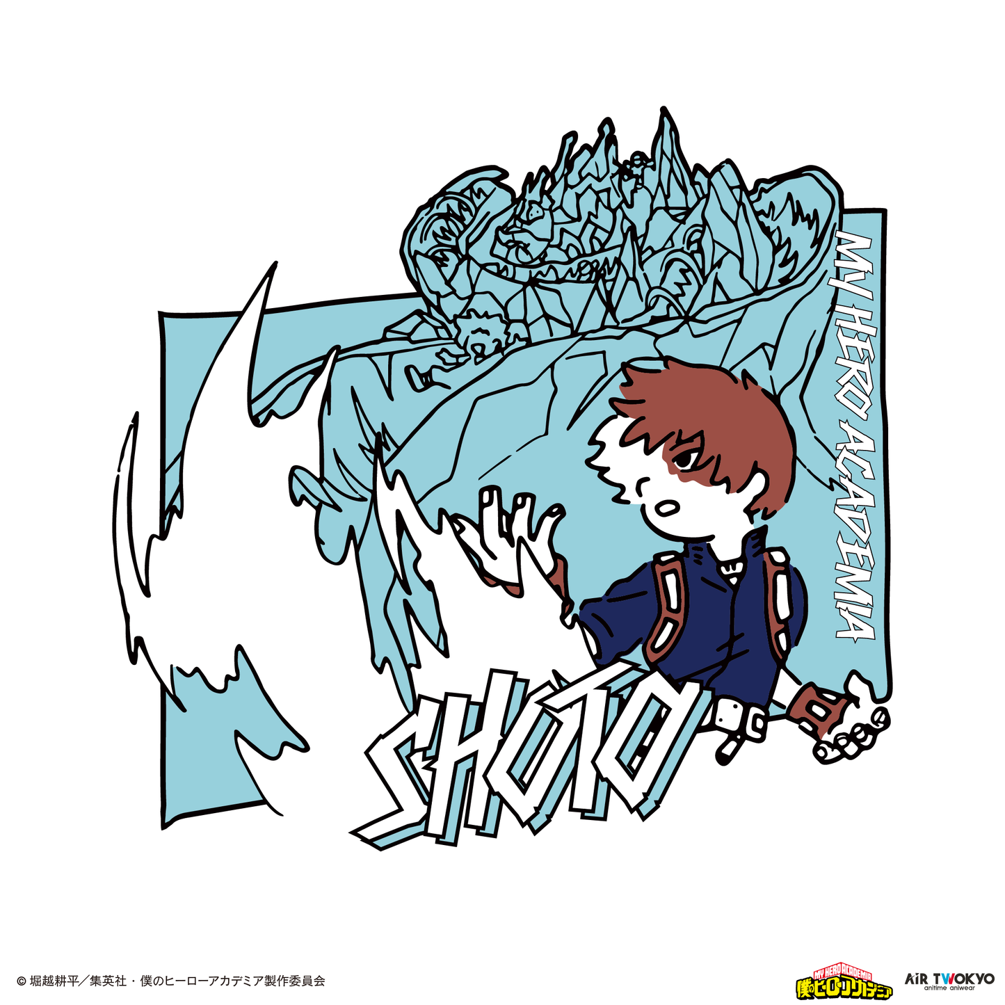 アニメ『僕のヒーローアカデミア』 第4期 シーンイラストTシャツ 5（轟焦凍）