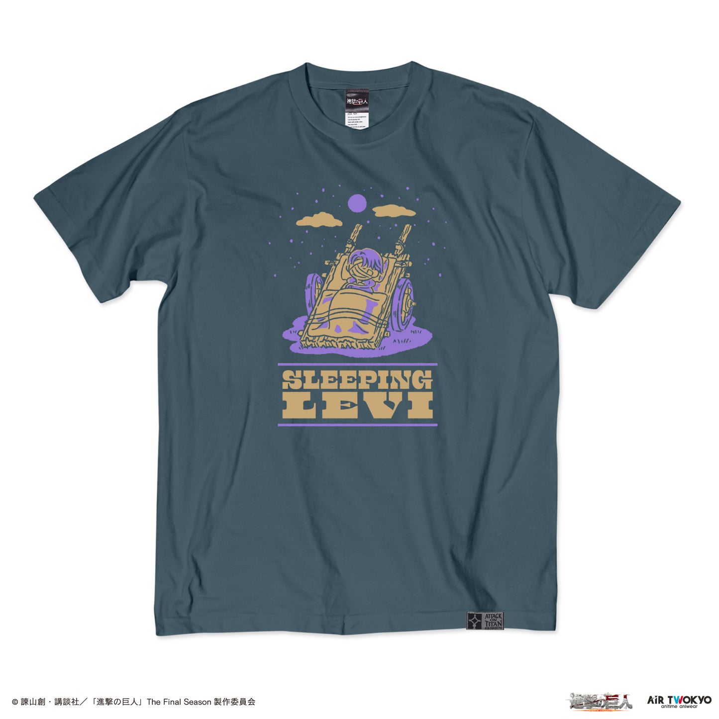 「進撃の巨人」 The Final SeasonタイポグラフィTシャツ4(スリーピングリヴァイ）