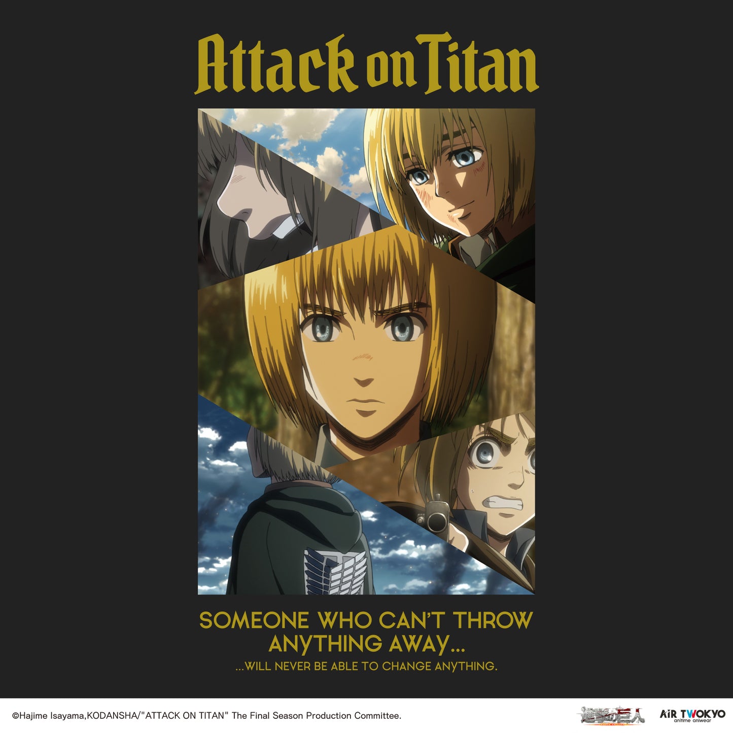 「進撃の巨人」 Season1~3コラージュグラフィックTシャツ　アルミン