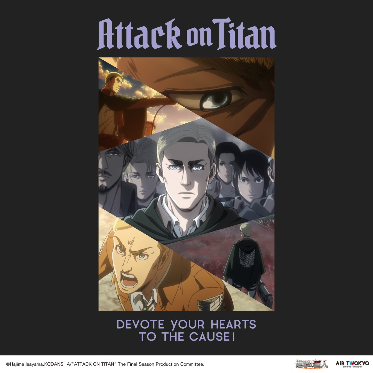 「進撃の巨人」 Season1~3コラージュグラフィックTシャツ　エルヴィン
