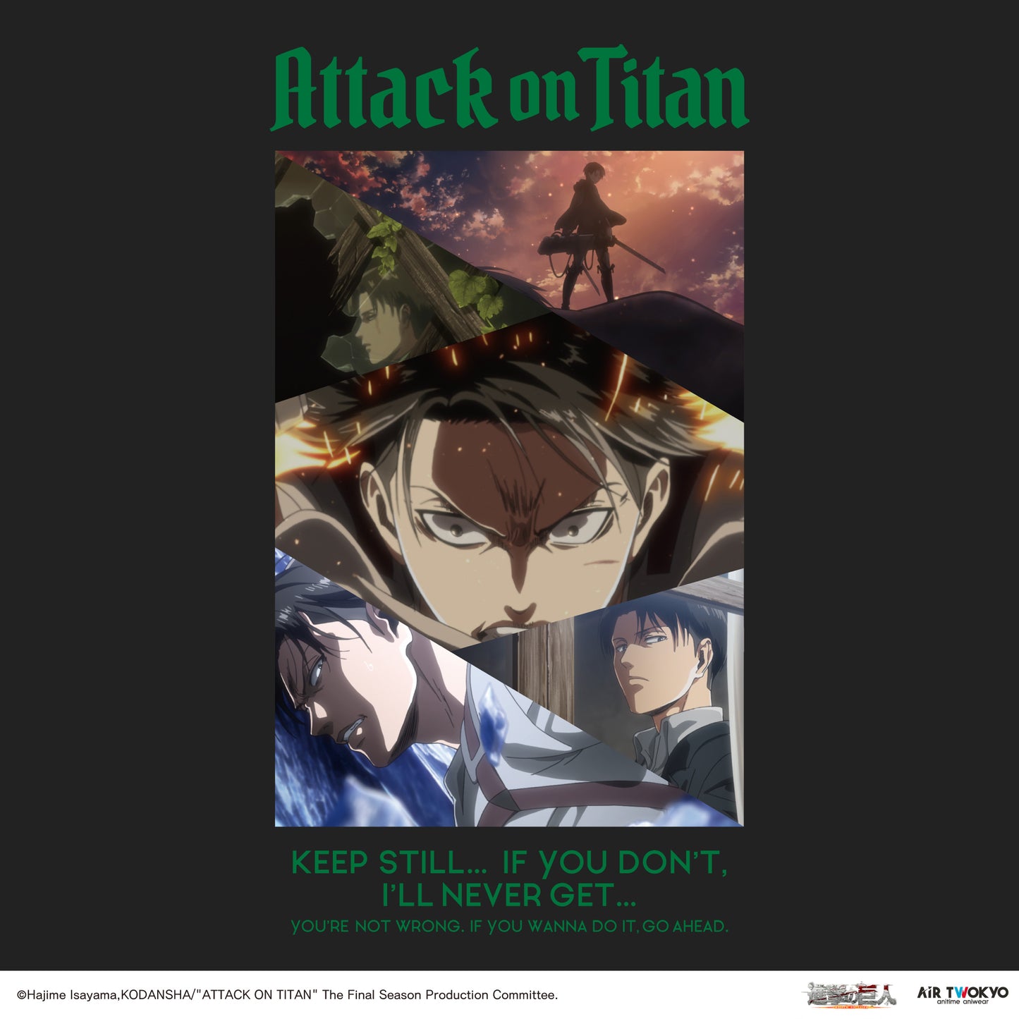 「進撃の巨人」 Season1~3コラージュグラフィックTシャツ　リヴァイ