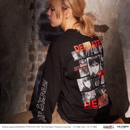 「進撃の巨人」 Season1~3コラージュグラフィックロングスリーブTシャツ