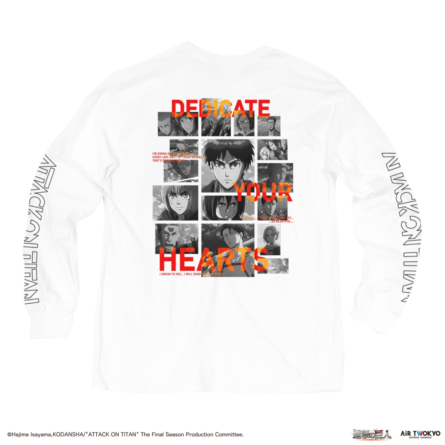 「進撃の巨人」 Season1~3コラージュグラフィックロングスリーブTシャツ